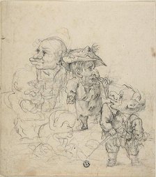 Five Caricatures of Men (recto), n.d. Creator: Unknown.