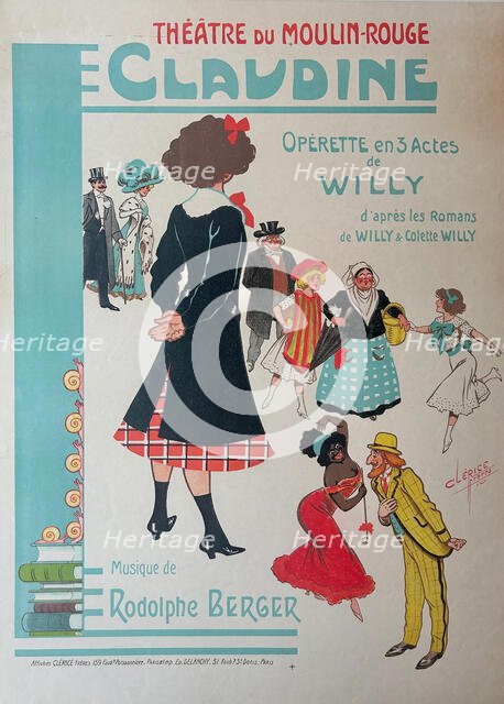 Claudine. Operette d'apres les romans de Willy & Colette Willy. Musique de Rodolphe Berger, 1910. Creator: Clérice Frères, (François & Victor Clérice) (active 1890s-1910s).