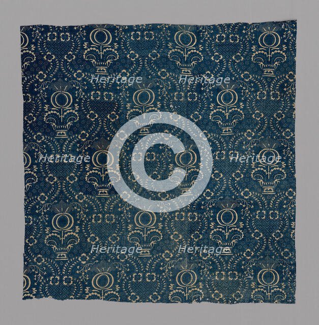 Fragment (From a Quilt), France, 18th century. Creator: Fauquet-Lemaître.