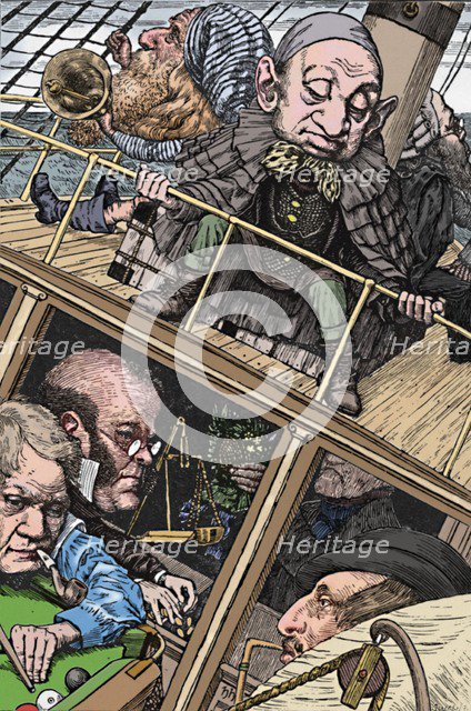 'The Crew Was Complete. From 'The Hunting of the Snark' (Lewis Carroll)', 1874-1876, (1923).  Artist: Henry Holiday.