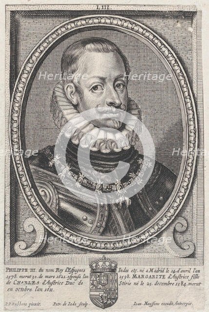 Portrait of Philip III, King of Spain, ca. 1650. Creator: Pieter de Jode II.