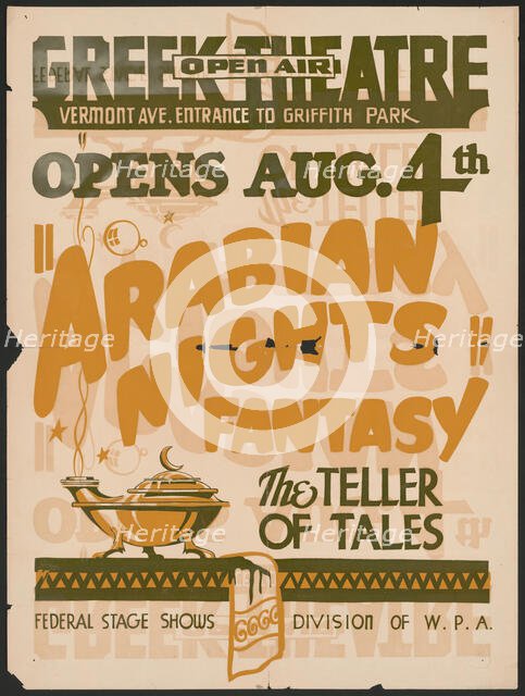 Arabian Nights Fantasy, Los Angeles, [193-]. Creator: Unknown.