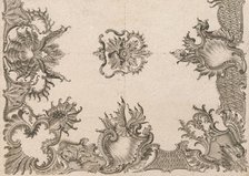 Two Designs for Ceiling Decorations, Plate 2 from 'Unterschiedliche neu inv..., Printed ca. 1750-56. Creator: Jeremias Wachsmuth.