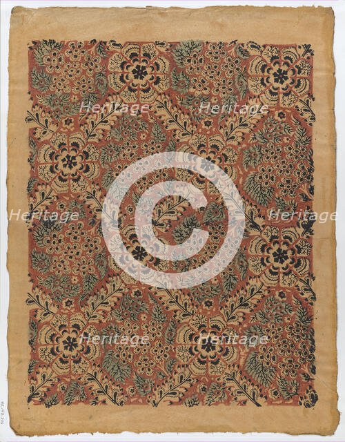Sheet with overall floral pattern, late 18th-mid-19th century., late 18th-mid-19th century. Creator: Anon.