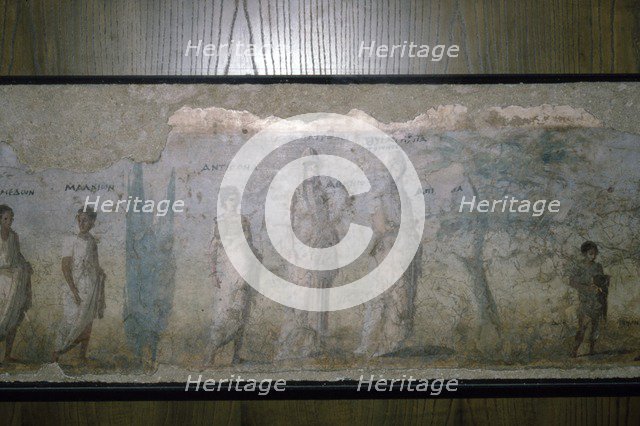 Funeral procession, Roman wall painting, late 1st century. Artist: Unknown.