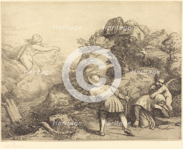 Allegory of the Peasant and Fortune (Le paysan et la fortune: Sujet allegorique. Creator: Alphonse Legros.