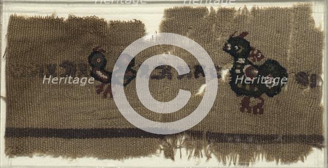 Tapestry with Birds and Greek Letters, 400s - 600s. Creator: Unknown.