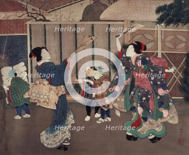 January: Celebrating the New Year, 1860s. Creator: Tsukioka Yoshitoshi.