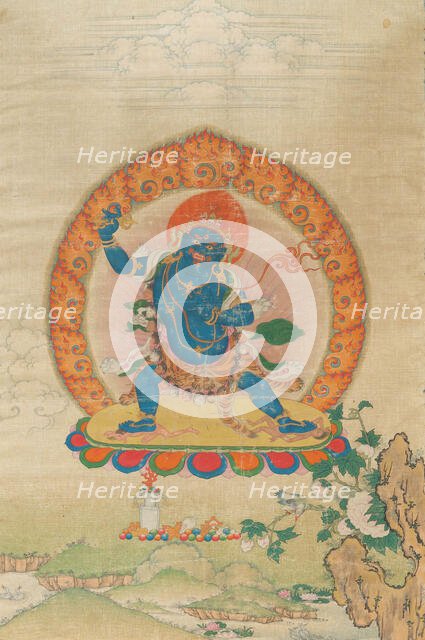 Thangka of Vajrapani, 18th century. Creator: Tibetan culture.