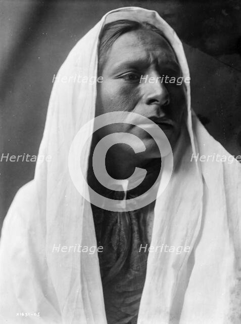 Iahla, "Willow", Taos, head-and-shoulders portrait, facing right, c1905. Creator: Edward Sheriff Curtis.