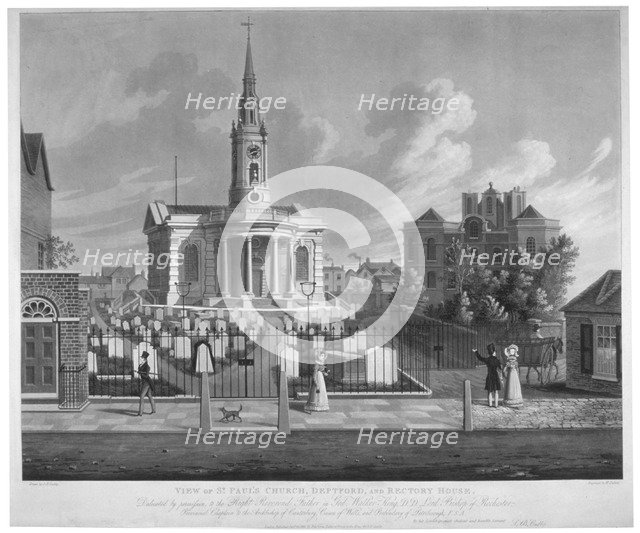 View of St Paul's Church, Deptford, London, 1822.                                            Artist: Matthew Dubourg