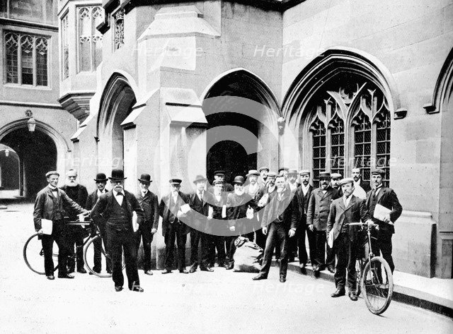 Group of Vote Office messengers, Houses of Parliament, Westminster, London, c1905. Artist: Unknown