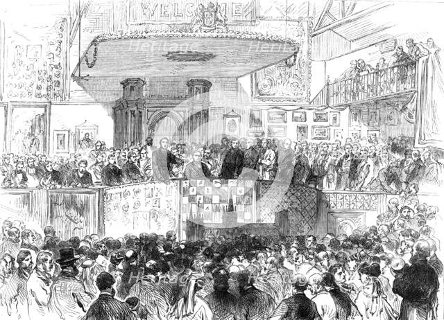 Opening of the South London Working Classes' Industrial Exhibition, Lambeth Baths, 1869. Creator: Unknown.