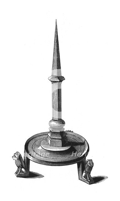 Bronze candlestick, late 13th-early 14th century, (1843).Artist: Henry Shaw
