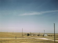 Farm land in Texas panhandle near Amarillo, Texas. Santa Fe R.R. trip, 1943. Creator: Jack Delano.
