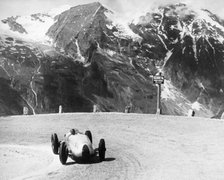 Hermann Muller in an Auto Union, German Mountain Grand Prix, Grossglockner, Austria, 1939. Artist: Unknown