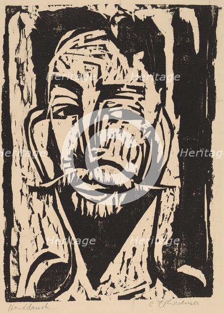 Head of Prof. Dr. Graef, 1915. Creator: Ernst Kirchner.