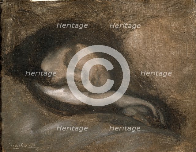 'Head of a Sleeping Woman', 19th or early 20th century. Artist: Eugene Carriere
