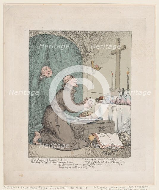 The Holy Friar, May 6, 1807., May 6, 1807. Creator: Thomas Rowlandson.
