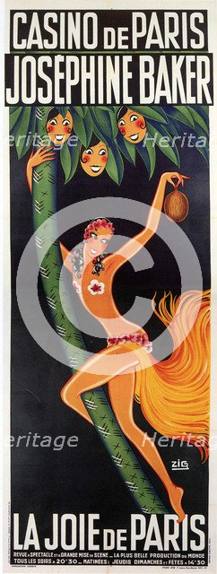 Casino de Paris. Josephine Baker. La Joie de Paris, ca 1932. Creator: Zig (Louis Gaudin) (1882-1936).