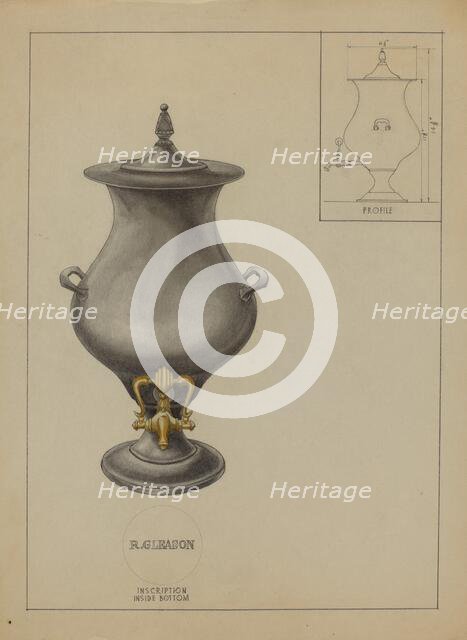 Pewter Coffee Urn, c. 1936. Creator: Philip Johnson.