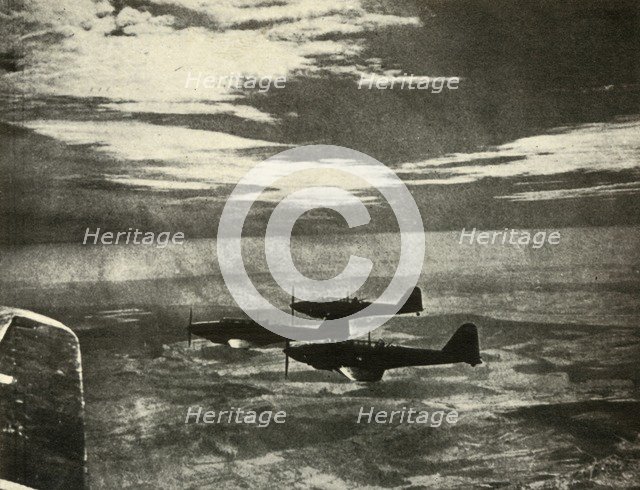 'Battles Returning from a Raid', 1939-1940, (1941). Creator: Unknown.