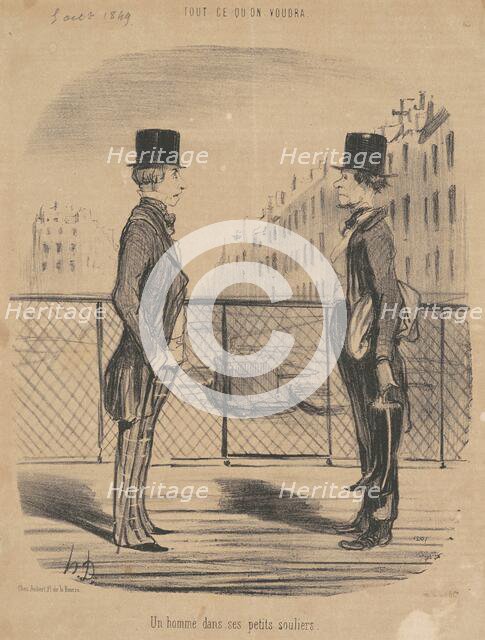 Un homme dans ses petits souliers, 19th century. Creator: Honore Daumier.