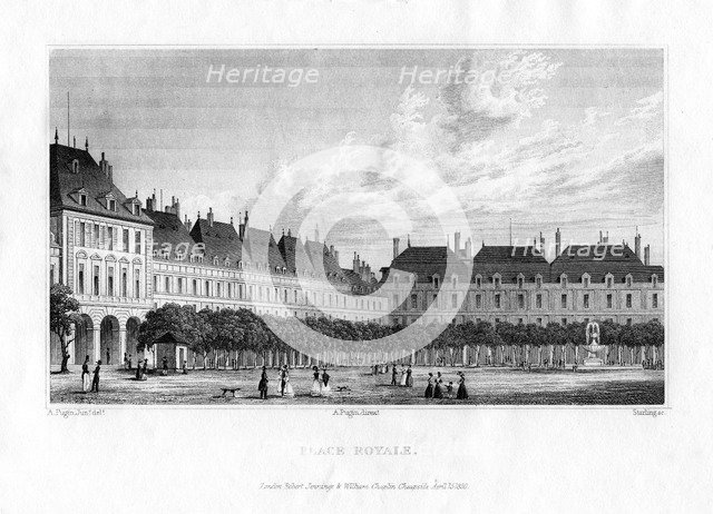 Place Royal, Paris, 1830. Artist: MJ Starling