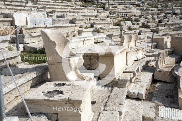 The Theatre of Dionysus, The Acropolis, Athens, Greece. Artist: Samuel Magal