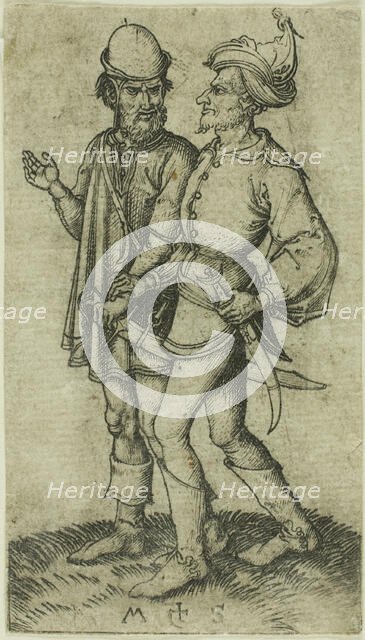 Two Moors in Conversation, n.d. Creator: Martin Schongauer.