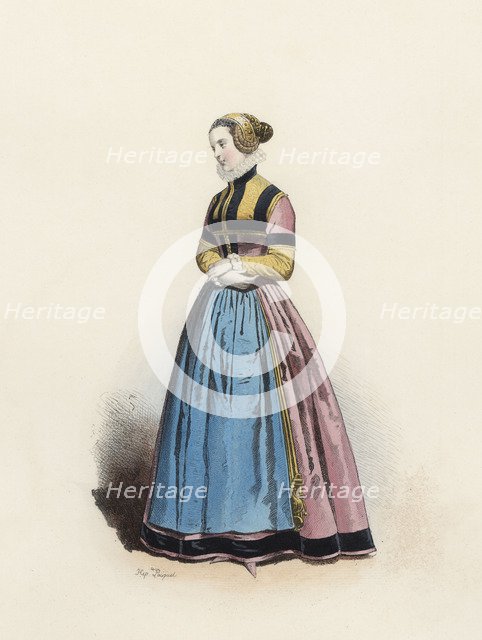 Young at Cologne, in the modern age, color engraving 1870.