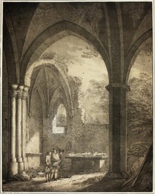 Ruin of the Church of Our Lady with the Tombstones of Genevieve and the Count..., 1821. Creator: Domenico Quaglio II.