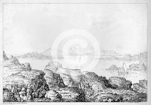 'Rum & Eigg from Loch Moidart', c1812. Artist: S Leith.