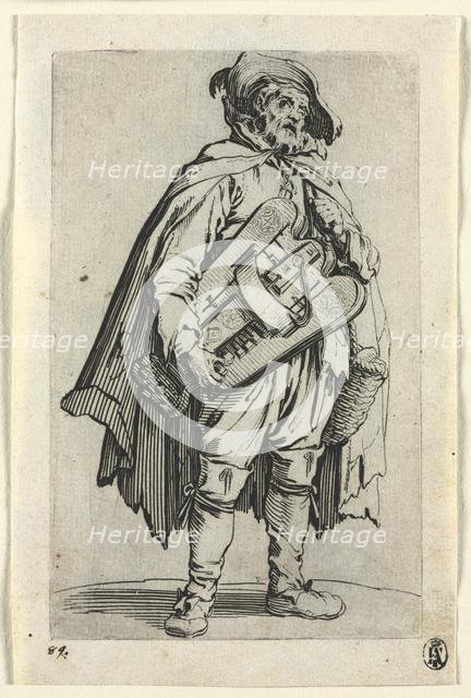 The Beggars: The Hurdy-Gurdy Player, c. 1623. Creator: Jacques Callot (French, 1592-1635).