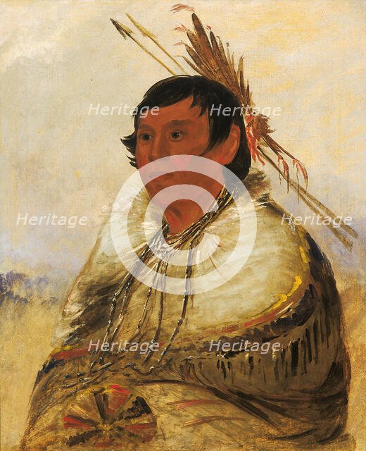 Ni-a-có-mo, Fix With the Foot, a Brave, 1830. Creator: George Catlin.