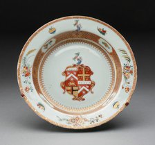 Soup Plate (part of a pair), Jingdezhen, c. 1720. Creator: Jingdezhen Porcelain.