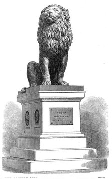The Idstedt Lion at Flensburg, monument of the Schleswig-Holstein-War of 1850, (1864). Creator: Unknown.