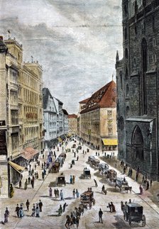 View of the St. Stephen's Square and Rotthenthurm avenue in Vienna, one of the most central point…