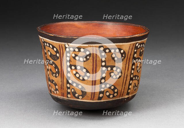 Cup with Repeated Spotted, Curved Line Motif, 180 B.C./A.D. 500. Creator: Unknown.