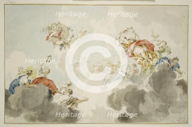 Flora and Zephyr, c1746. Creator: Jacob de Wit.