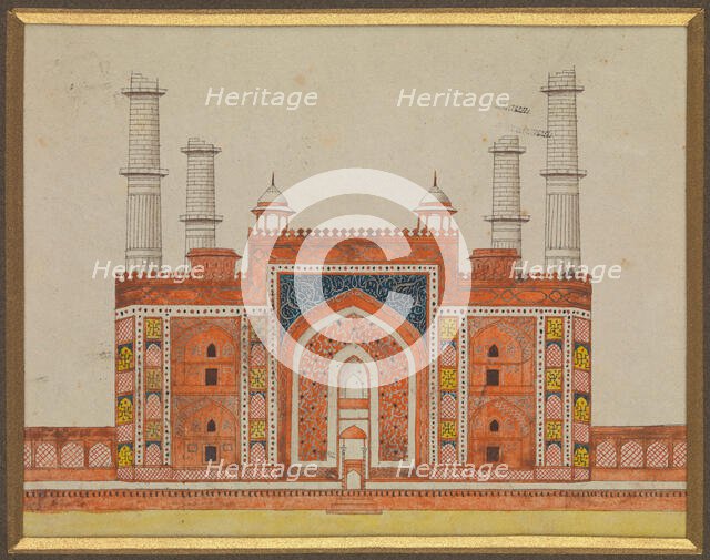 Sikandra, near Agra, Uttar Pradesh: gateway to the mausoleum..., (between 1820 and 1829?). Creator: Unknown.