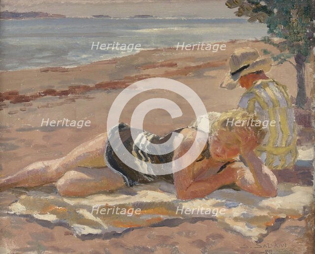 On the Beach, 1929. Creator: Santeri Salokivi.