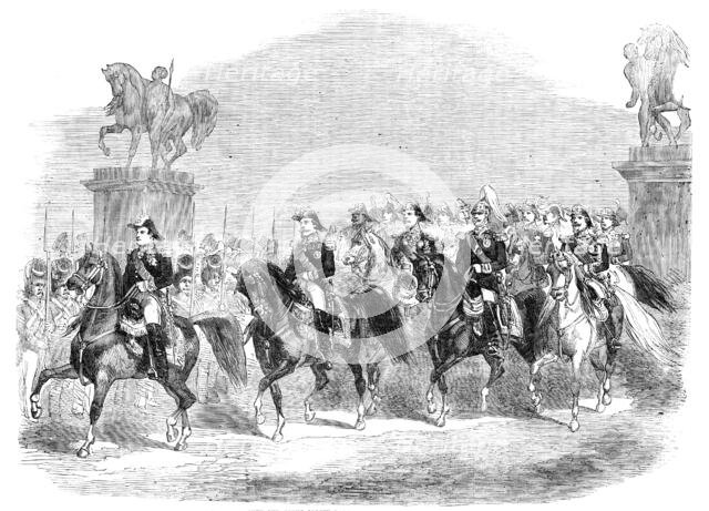 The Emperor of the French and Count Orloff proceeding to the Grand Review, in the Champ de Mars, 185 Creator: Unknown.