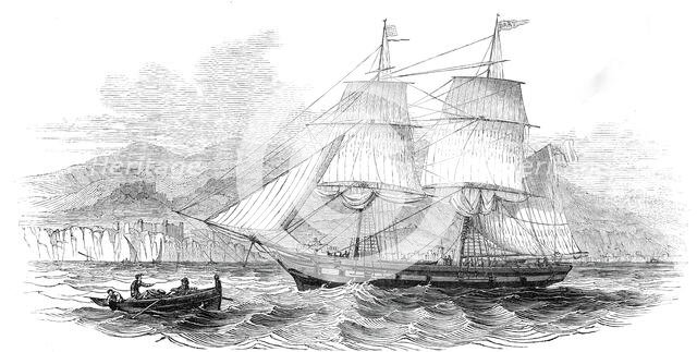 The London and Madeira packet brig "Dart", entering Funchal Roads, 1845. Creator: Unknown.