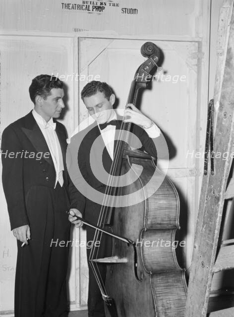 Portrait of Jack Lesberg and Leonard Bernstein, New York, N.Y., ca. Dec. 1946. Creator: William Paul Gottlieb.