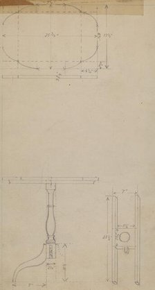 Drawing of Table, 1936. Creator: Hans Westendorff.