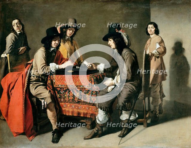 Les Joueurs de tric-trac (The Tric Trac players), c. 1655. Creator: Le Nain, Mathieu (1607-1677).