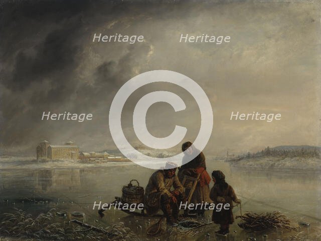 Winter Fishing in Front of Turku, 1872. Creator: Robert Wilhelm Ekman.