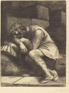 Sleeping Beggar (Mendiant endormi). Creator: Alphonse Legros.