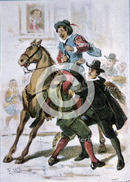 Story of the Buscón called Don Pablos by Francisco de Quevedo, engraving in Book II, Chapter VII …